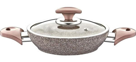 O.M.S 3214 Plastik Saplı Döküm 22 cm Sahan Tava Gri