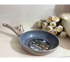 Evinda PAN-DORA Plastik Saplı Seramik 26 cm Düz Tava Bej