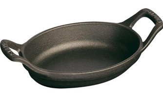 Staub Oval Döküm Saplı Demir Döküm 15 cm Sahan Tava Siyah