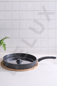 Delux Metal Granit 34 cm Balık Tava Gri
