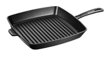 Suntek Döküm 30 cm Grill Tava Siyah