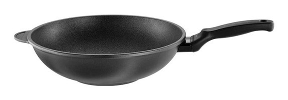 Cadini Plastik Saplı Alüminyum 32 cm Wok Tava Siyah