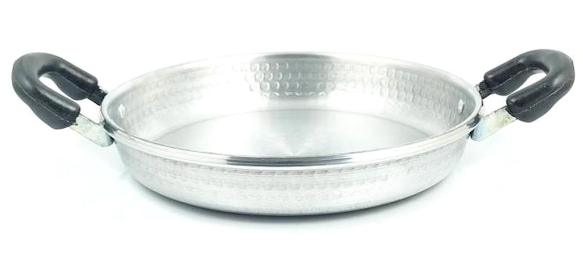 Çanak Sepeti Plastik Saplı Alüminyum 25 cm Sahan Tava Gri
