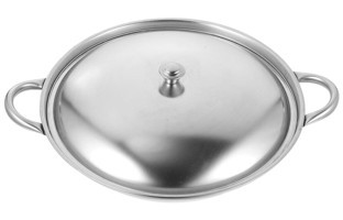 Amosfun Çelik Saplı Paslanmaz Çelik 25.5 cm Wok Tava Gri