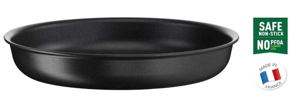 Tefal 6X Titanyum 22 cm Düz Tava Siyah