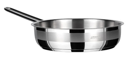 Amboss Saphire SAP-4462 Çelik Saplı Paslanmaz Çelik 24 cm Düz Tava Gri