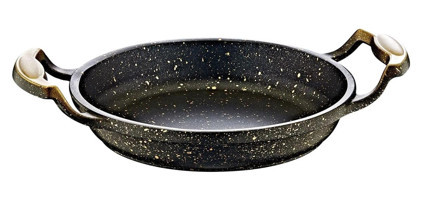 O.M.S Döküm Saplı Döküm 20 cm Sahan Tava Altın-Siyah