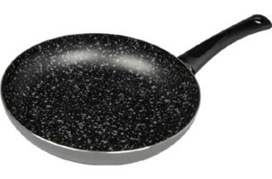 Cem Galaxy Plastik Saplı Alüminyum 28 cm Düz Tava Siyah
