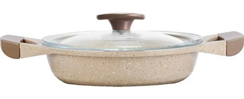 Thermoad Kapaklı Plastik Saplı Alüminyum Döküm 18 cm Sahan Tava Vizon