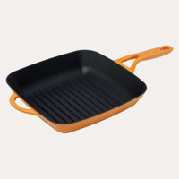 Pot Art Kare Döküm 26 cm Grill Tava Turuncu