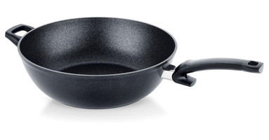 Fissler Adamant Plastik Saplı Alüminyum 32 cm Wok Tava Siyah