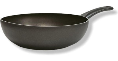 Viyalente Onyx Plastik Saplı Alüminyum 28 cm Wok Tava Siyah