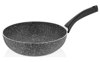 Taç Ultra GRI-3078 Plastik Saplı Granit 28 cm Wok Tava Gri