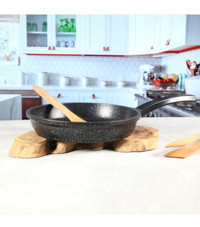 Khor Negro Döküm 28 cm Düz Tava Siyah