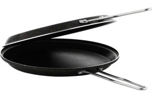 Kalite Sepette İkiz Çelik Saplı Granit 32 cm Balık Tava Siyah