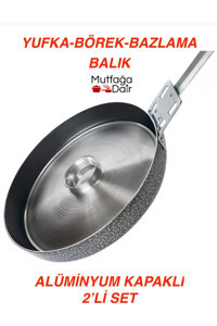 Kılıç Kapaklı Çelik Saplı Alüminyum 36 cm börek - Bazlama - Yufka Tava Gri