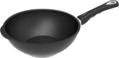 Amt Gastroguss 1030SE Plastik Saplı Döküm 30 cm Wok Tava Siyah