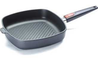 Primanova Woll D-WOLL1628-1IL Plastik Saplı Döküm 28 cm Grill Tava Siyah