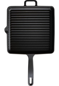 Voeux Elegance Döküm Saplı Döküm 30 cm Grill Tava Siyah