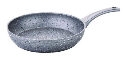 O.M.S 3210 Plastik Saplı Döküm 28 cm Düz Tava Gri