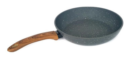Leydi NTV30 Ahşap Saplı Alüminyum 30 cm Düz Tava Gri