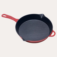 Sürel Petekli Döküm Saplı Döküm 28 cm Düz Tava Kırmızı