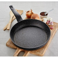Lavonni Plastik Saplı Granit 32 cm Düz Tava Siyah