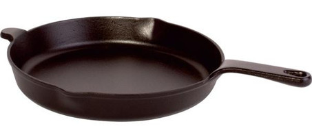 O.M.S 3265 Döküm Saplı Demir Döküm 27 cm Düz Tava Siyah