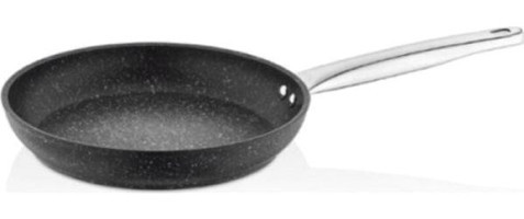 Falez Black Line Cookcase Çelik Saplı Granit 30 cm Düz Tava Siyah