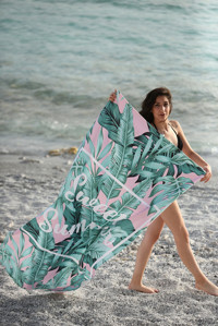 Yorkadesıgn Sweet Summer Kadife Plaj Havlusu Pembe