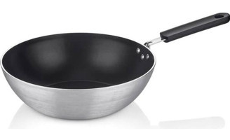 Altınbaşak Ecopan Plastik Saplı Alüminyum 32 cm Wok Tava Gri