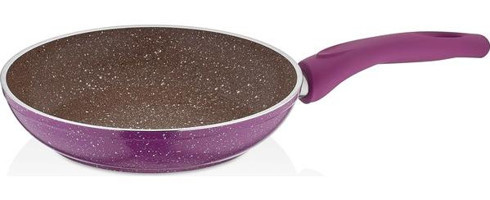 Alkoy Plastik Saplı Granit 18 cm Düz Tava Mor