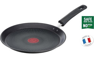Tefal 2X Sorecycled Plastik Saplı Alüminyum 25 cm Krep Tava Siyah