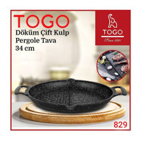 Togo 2 Bölüm Çelik 34 cm Düz Tava Siyah
