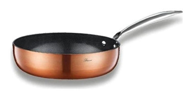 Brioni Copperfield CPF104 Çelik Saplı Seramik 24 cm Düz Tava Bronz