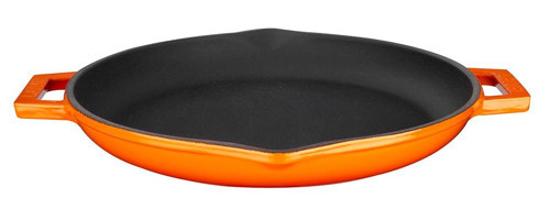 Lava Döküm 30 cm Kızartma Tava Turuncu