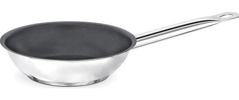 Kapp Çelik Saplı Paslanmaz Çelik 24 cm Wok Tava Gri