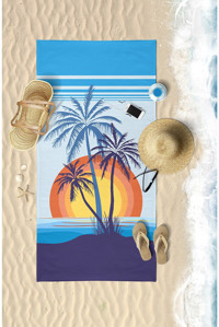 Vevienhome Tropical Sunrise Pamuklu Plaj Havlusu Çok Renkli