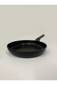 Laviss Kitchen Chef Dior Plastik Saplı Granit 28 cm Düz Tava Siyah