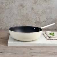 Smeg Cookware 50's Style Çelik Saplı Paslanmaz Çelik 30 cm Wok Tava Krem