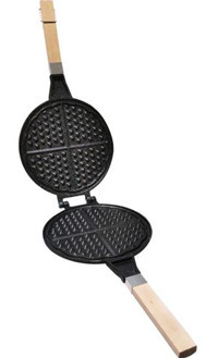 Taşhan T-0598 Ahşap Saplı Alüminyum Döküm 20 cm Waffle Tava Siyah