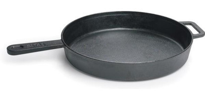 Estaş Kaplamasız Döküm Saplı Demir Döküm 28 cm Düz Tava Gri