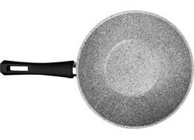 Karaca Grey Stone Plastik Saplı Alüminyum 28 cm Wok Tava Gri