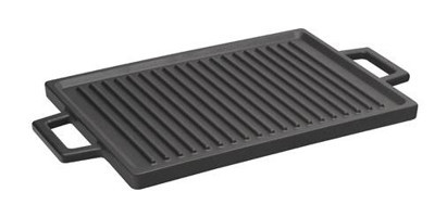 Lava Hot Plate Döküm Saplı Döküm 22x30 cm Grill Tava Siyah
