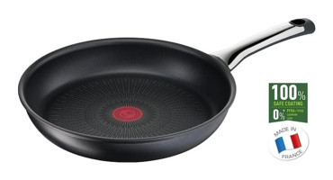 Tefal 6X Excellence Metal Saplı Alüminyum 32 cm Düz Tava Siyah