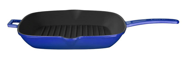 Lava Metal Saplı Döküm 28x28 cm Grill Tava Mavi