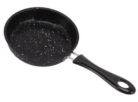 Shanrya Plastik Saplı Paslanmaz Çelik 12 cm Kızartma Tava Siyah