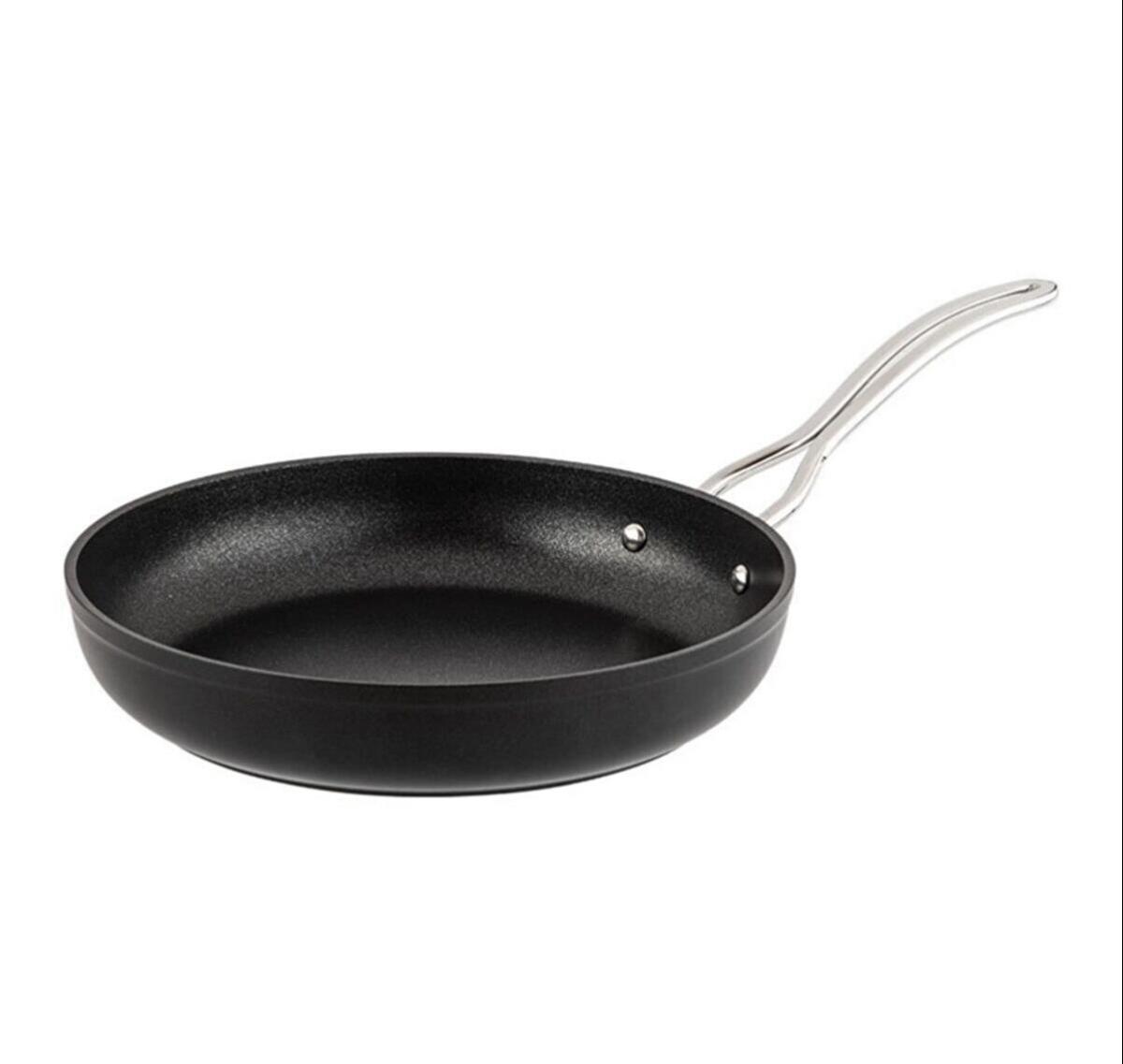 Saflon Metal Saplı Alüminyum 30 cm Düz Tava Siyah