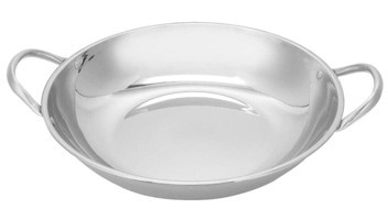 Healvian Çelik Saplı Paslanmaz Çelik 26 cm Wok Tava Gri