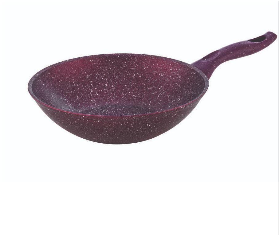 Tantitoni Plastik Saplı Granit 28 cm Wok Tava Mor